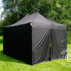 Tente Pliante FleXtents PRO 3x4,5m Noir, Avec 4 Cotés -Promos Jardin Natif Magasin ft04296 051
