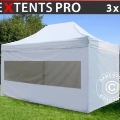 Tente Pliante FleXtents PRO 3x4,5m Blanc, Avec 4 Cotés