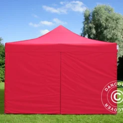 Tente Pliante FleXtents PRO 4x4m Rouge, Avec 4 Cotés -Promos Jardin Natif Magasin ft04313 2