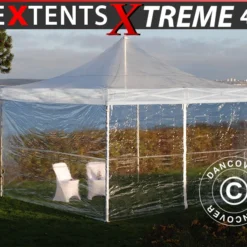 Tente Pliante FleXtents Xtreme 50 4x4m Transparent, Avec 4 Cotés