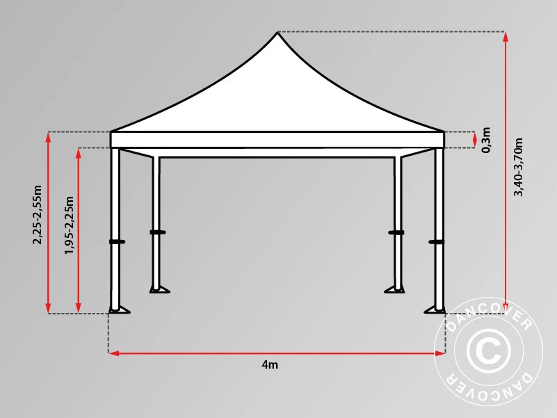 Tente Pliante FleXtents Xtreme 50 4x4m Transparent, Avec 4 Cotés 4 Tente Pliante FleXtents Xtreme 50 4x4m Transparent, Avec 4 Cotés – Image 4