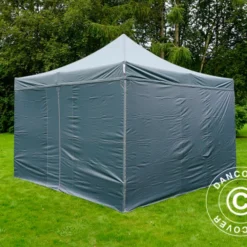 Tente Pliante FleXtents Xtreme 50 4x4m Gris, Avec 4 Cotés -Promos Jardin Natif Magasin ft04355 014