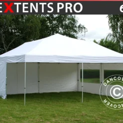 Tente Pliante FleXtents PRO 6x6m Blanc, Avec 8 Cotés