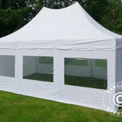 Tente Pliante FleXtents PRO Peak Pagoda 4x6m Blanc, Incl. 8 Parois Latérales -Promos Jardin Natif Magasin ft04397 02