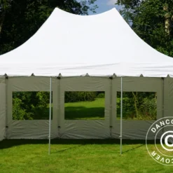 Tente Pliante FleXtents PRO Peak Pagoda 4x6m Blanc, Incl. 8 Parois Latérales -Promos Jardin Natif Magasin ft04397 12