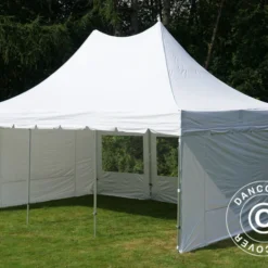 Tente Pliante FleXtents PRO Peak Pagoda 4x6m Blanc, Incl. 8 Parois Latérales -Promos Jardin Natif Magasin ft04397 13