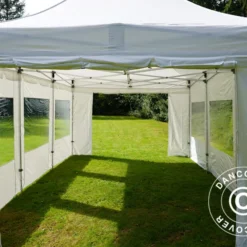 Tente Pliante FleXtents PRO Peak Pagoda 4x6m Blanc, Incl. 8 Parois Latérales -Promos Jardin Natif Magasin ft04397 14
