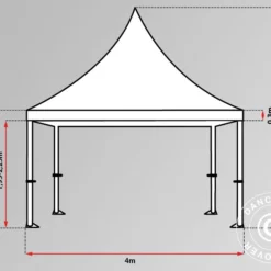 Tente Pliante FleXtents PRO Peak Pagoda 4x8m Blanc -Promos Jardin Natif Magasin ft04398 9990