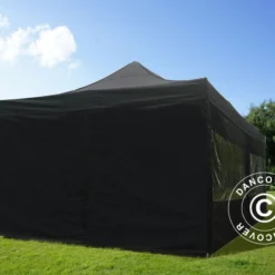 Tente Pliante FleXtents PRO 4x8m Noir, Avec 6 Cotés -Promos Jardin Natif Magasin ft04419 4