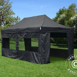 Tente Pliante FleXtents PRO 4x8m Noir, Avec 6 Cotés -Promos Jardin Natif Magasin ft04419 5