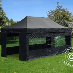 Tente Pliante FleXtents PRO 4x8m Noir, Avec 6 Cotés -Promos Jardin Natif Magasin ft04419 55