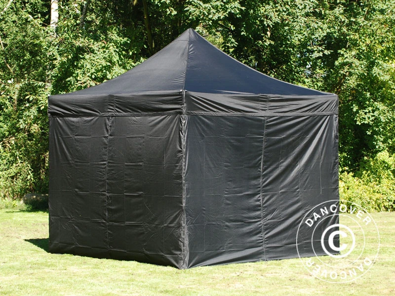 Tente Pliante FleXtents PRO 3x3m Noir, Ignifugé, Avec 4 Cotés 3 Tente Pliante FleXtents PRO 3x3m Noir, Ignifugé, Avec 4 Cotés – Image 3