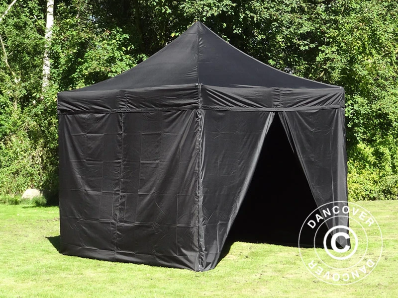 Tente Pliante FleXtents PRO 3x3m Noir, Ignifugé, Avec 4 Cotés 4 Tente Pliante FleXtents PRO 3x3m Noir, Ignifugé, Avec 4 Cotés – Image 4