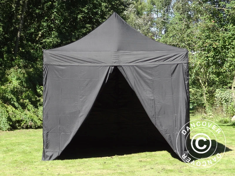 Tente Pliante FleXtents PRO 3x3m Noir, Ignifugé, Avec 4 Cotés 7 Tente Pliante FleXtents PRO 3x3m Noir, Ignifugé, Avec 4 Cotés – Image 7