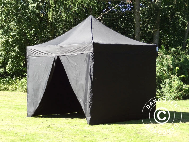 Tente Pliante FleXtents PRO 3x3m Noir, Ignifugé, Avec 4 Cotés 8 Tente Pliante FleXtents PRO 3x3m Noir, Ignifugé, Avec 4 Cotés – Image 8