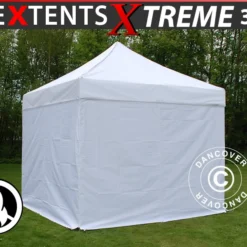 Tente Pliante FleXtents Xtreme 50 3x3m Blanc, Ignifugé, Avec 4 Cotés