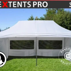 Tente Pliante FleXtents PRO 3x6m Blanc, Ignifugé, Avec 6 Cotés