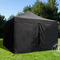 Tente Pliante FleXtents Xtreme 50 4x4m Noir, Ignifugé, Avec 4 Cotés -Promos Jardin Natif Magasin ft04465 05