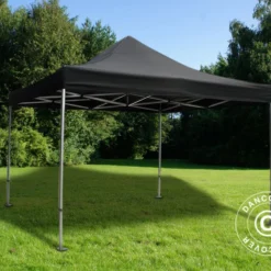 Tente Pliante FleXtents Xtreme 50 4x4m Noir, Ignifugé, Avec 4 Cotés -Promos Jardin Natif Magasin ft04465 06