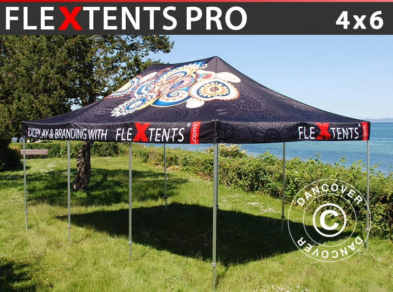 Tente Pliante FleXtents PRO Avec Impression Numérique, 4x6m 1 Tente Pliante FleXtents PRO Avec Impression Numérique, 4x6m