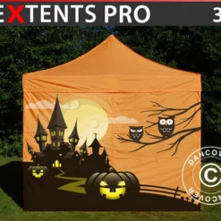 Tente Pliante FleXtents PRO Avec Impression Numérique, 3x3m, Incl. 4 Parois