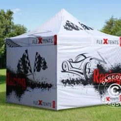 Tente Pliante FleXtents PRO Avec Impression Numérique, 4x4m, Incl. 4 Parois -Promos Jardin Natif Magasin ft04495 0312
