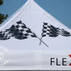 Tente Pliante FleXtents PRO Avec Impression Numérique, 4x4m, Incl. 4 Parois -Promos Jardin Natif Magasin ft04495 04