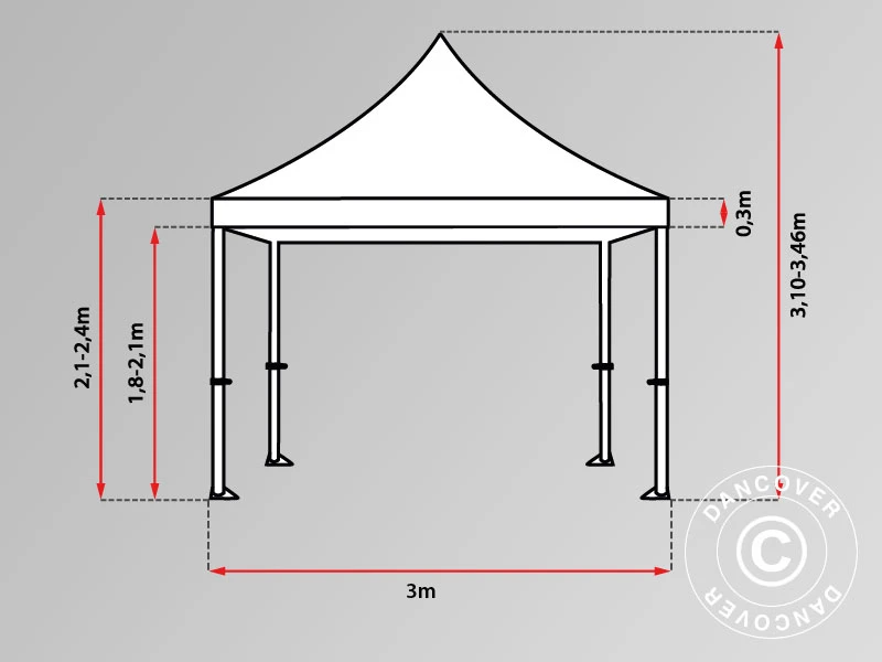 Tente Pliante FleXtents Xtreme 60 3x6m Bleu, Avec 6 Cotés 11 Tente Pliante FleXtents Xtreme 60 3x6m Bleu, Avec 6 Cotés – Image 11