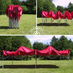 Tente Pliante FleXtents Xtreme 60 3x6m Rouge, Avec 6 Cotés -Promos Jardin Natif Magasin ft04519 1