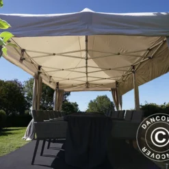 Tente Pliante FleXtents PRO 3x6m Latte, Avec 6 Cotés & Rideaux Décoratifs -Promos Jardin Natif Magasin ft04588 2