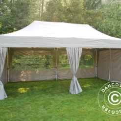 Tente Pliante FleXtents PRO 3x6m Latte, Avec 6 Cotés & Rideaux Décoratifs -Promos Jardin Natif Magasin ft04588 3