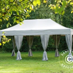Tente Pliante FleXtents PRO 4x6m Latte, Avec 8 Cotés & Rideaux Décoratifs -Promos Jardin Natif Magasin ft04595 3