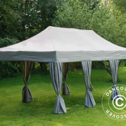 Tente Pliante FleXtents PRO 4x6m Latte, Avec 8 Cotés & Rideaux Décoratifs -Promos Jardin Natif Magasin ft04595 4