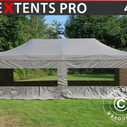 Tente Pliante FleXtents PRO 4x8m Latte, Avec 6 Cotés