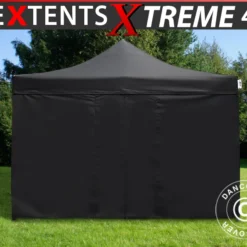 Tente Pliante FleXtents Xtreme 60 4x4m Noir, Avec 4 Cotés