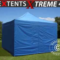 Tente Pliante FleXtents Xtreme 60 4x4m Bleu, Avec 4 Cotés