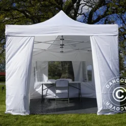 Tente Pour Visiteur FleXtents PRO 3x6m Blanc, Incl. 6 Parois Et 1 Paroi De Séparation Transparente -Promos Jardin Natif Magasin ft04623 012