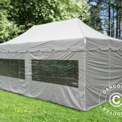 Tente Pliante FleXtents PRO "Peaked" 4x8m Latte, Avec 6 Cotés -Promos Jardin Natif Magasin ft04678 1