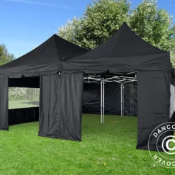 Tente Pliante FleXtents PRO Peak Pagoda 6x6m, Noire, 8 Parois Latérales Incluses -Promos Jardin Natif Magasin ft04703 013