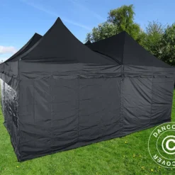 Tente Pliante FleXtents PRO Peak Pagoda 6x6m, Noire, 8 Parois Latérales Incluses -Promos Jardin Natif Magasin ft04703 023