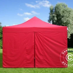 Tente Pliante FleXtents Xtreme 50 4x4m Rouge, Avec 4 Cotés -Promos Jardin Natif Magasin ft04737 02