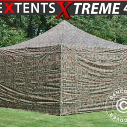 Tente Pliante FleXtents Xtreme 50 4x4m Camouflage, Avec 4 Cotés