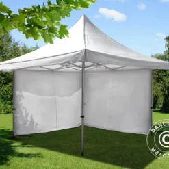 Tente Pliante FleXtents Pagoda Xtreme 50 3x3m / (4x4m) Blanc, Avec 4 Cotés -Promos Jardin Natif Magasin ft04743 01
