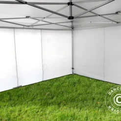 Tente Pliante FleXtents Pagoda Xtreme 50 3x3m / (4x4m) Blanc, Avec 4 Cotés -Promos Jardin Natif Magasin ft04743 06