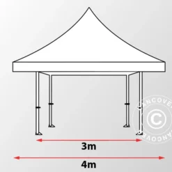 Tente Pliante FleXtents Pagoda Xtreme 50 3x3m / (4x4m) Blanc, Avec 4 Cotés -Promos Jardin Natif Magasin ft04743 22