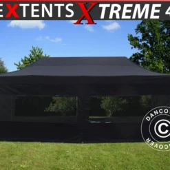 Tente Pliante FleXtents Xtreme 50 4x8m Noir, Avec 6 Cotés