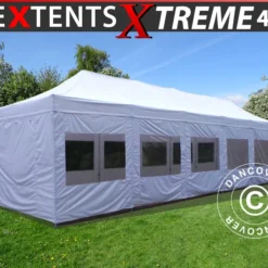 Tente Pliante FleXtents Xtreme 50 4x12m Blanc, Avec Cotés