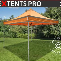 Tente Pliante FleXtents PRO, Tente De Chantier 3x3m Orange Réfléchissant