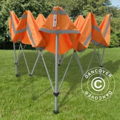 Tente Pliante FleXtents PRO, Tente De Chantier 3x3m Orange Réfléchissant -Promos Jardin Natif Magasin ft04831 05