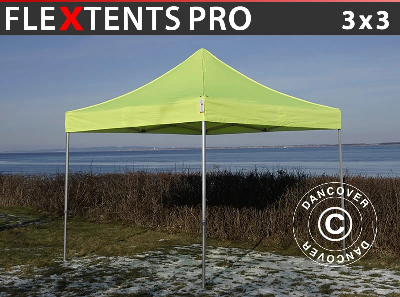 Tente Pliante FleXtents PRO 3x3m Néon Jaune/vert 1 Tente Pliante FleXtents PRO 3x3m Néon Jaune/vert